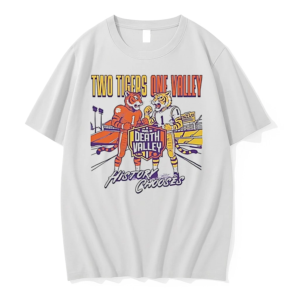 Clemson Tigers Vs Lsu Death Valley Two Tigers One Valley History Chooses Shirts
