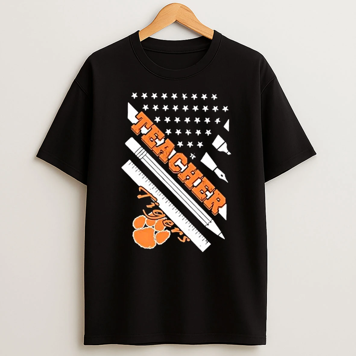 Clemson Tigers X Teacher American Flag Shirts