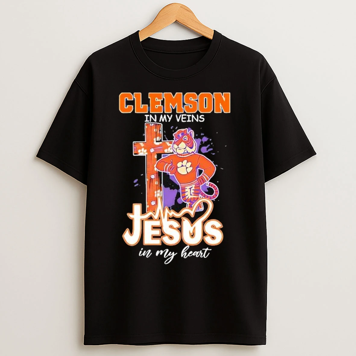 Clemson In My Veins Jesus In My Heart Tiger Mascot T Shirts