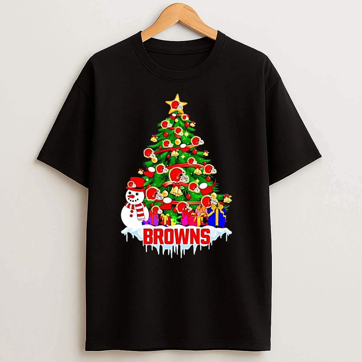 Cleveland Browns Merry Christmas Tree T Shirts
