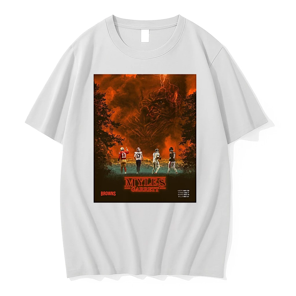 Cleveland Browns Myles Garrett Stranger Things Schedule Shirts
