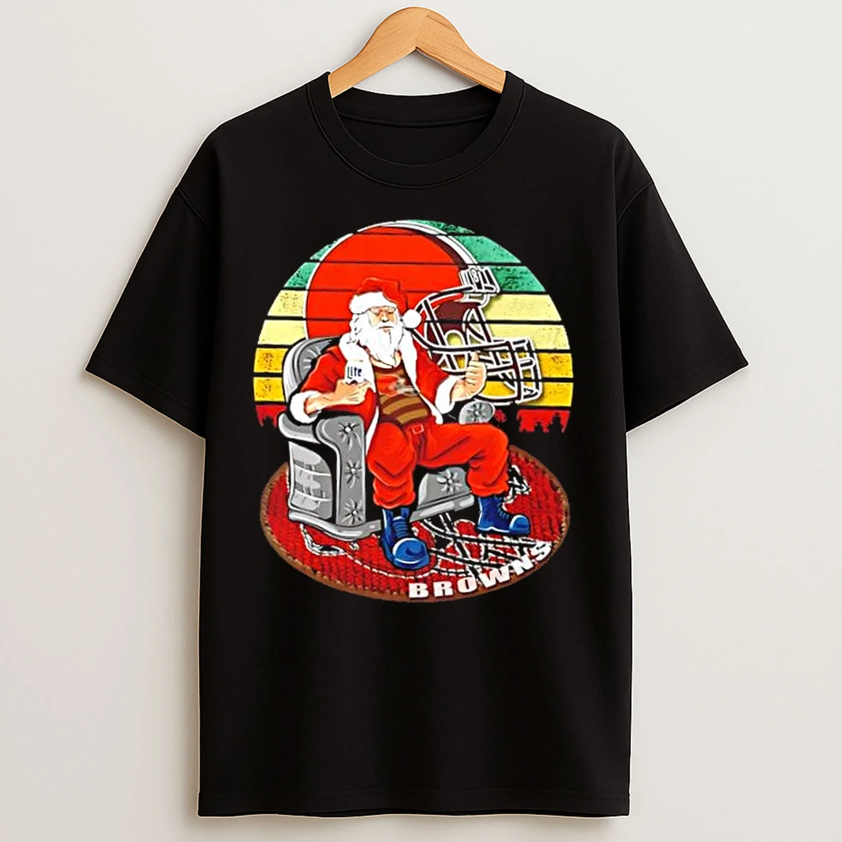 Cleveland Browns X Santa Claus Christmas Vintage T Shirts