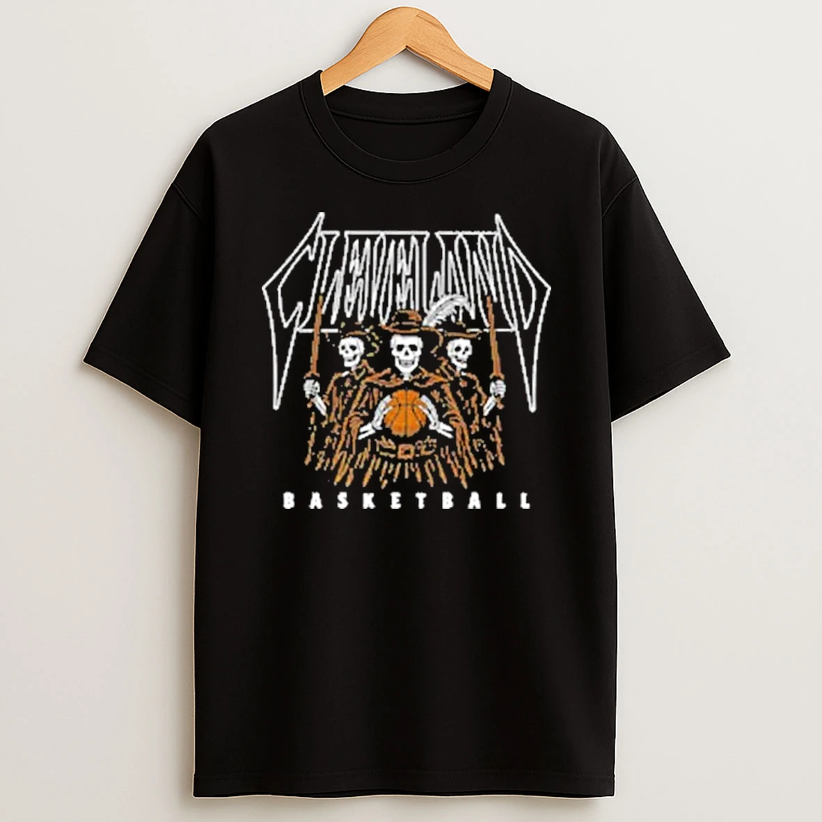 Cleveland Cavaliers Basketball Skeletons Halloween Shirts