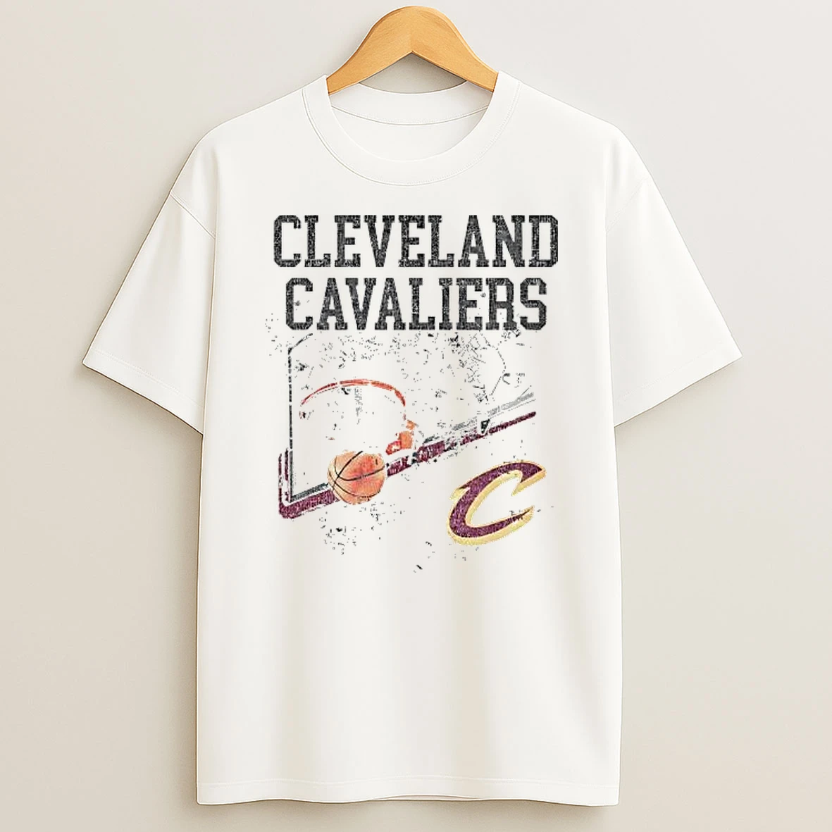 Cleveland Cavaliers White Glass Shattered Shirts