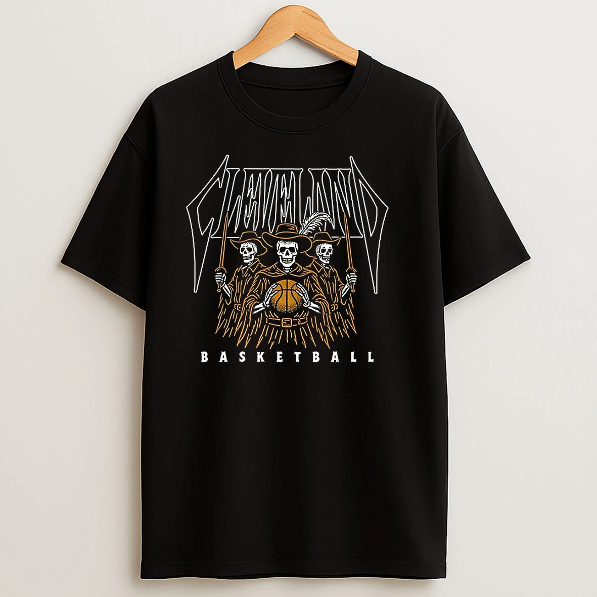 Cleveland Cavaliers Basketball Skeletons Halloween T Shirts