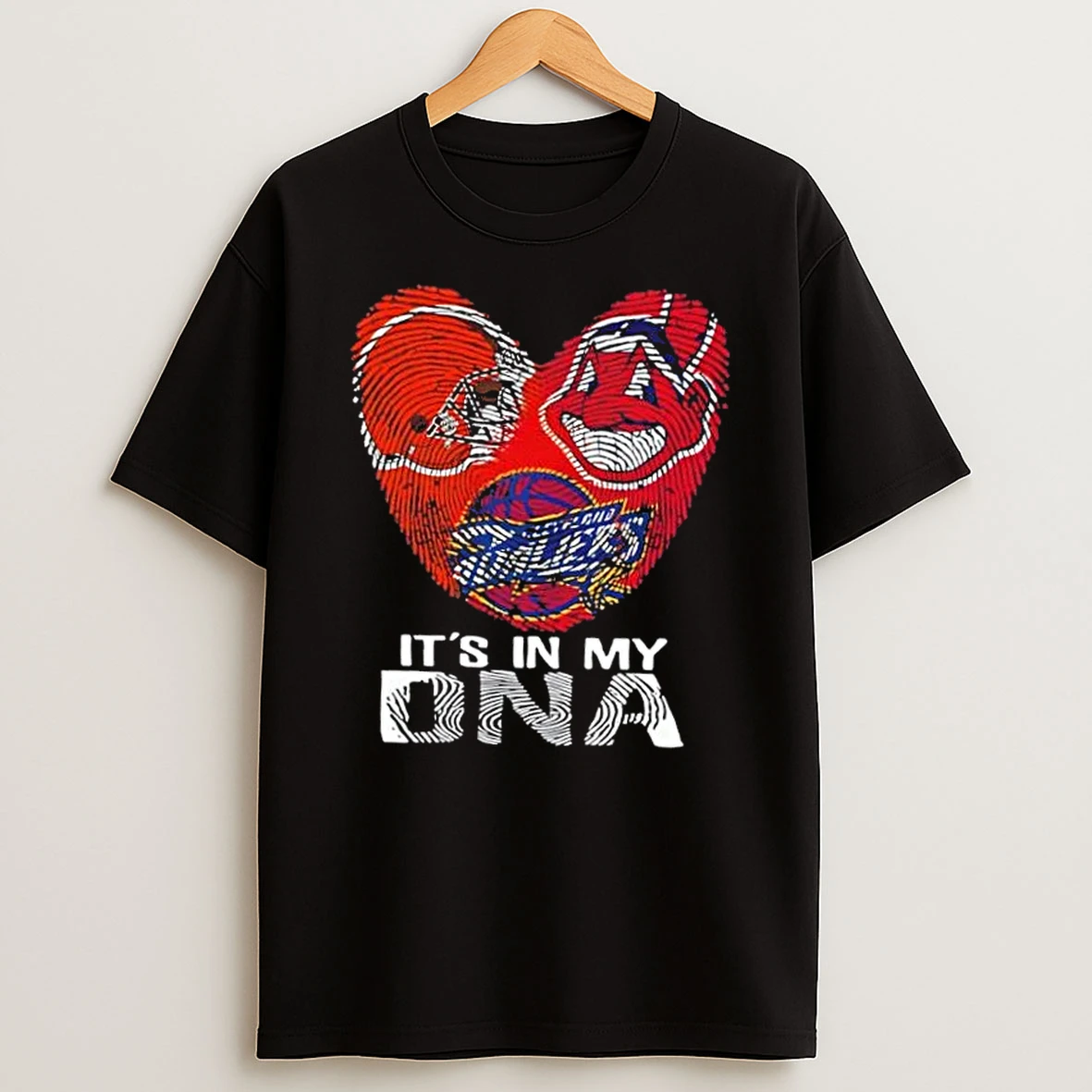 Cleveland Sports Browns Indians Cavaliers Its In My Dna Fingerprint Heart Shirts