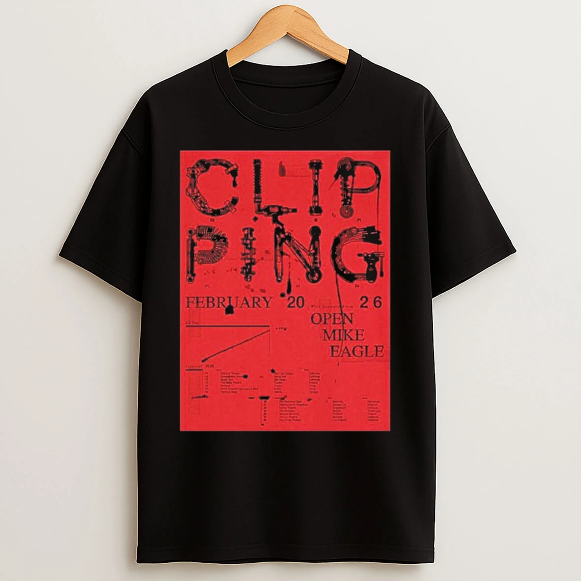 Clipping Open Mike Eagle February 2026 Tour Usa T Shirts
