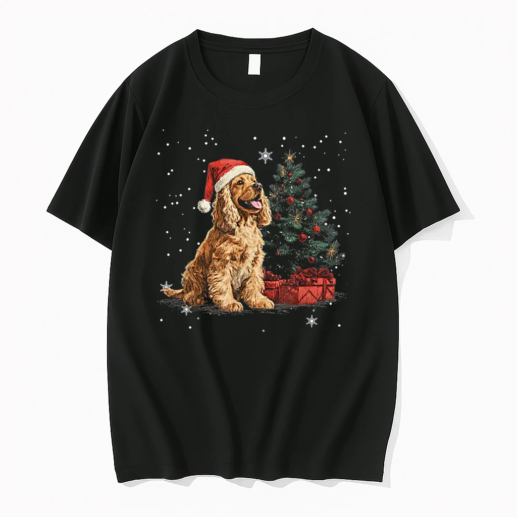 Cocker Spaniel Dog Christmas Tree Funny Shirts