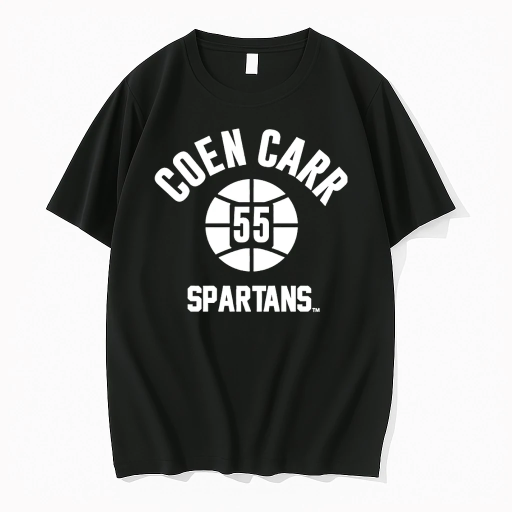 Coen Carr 55 Michigan State Spartans Basketball Name Number Ball Shirts