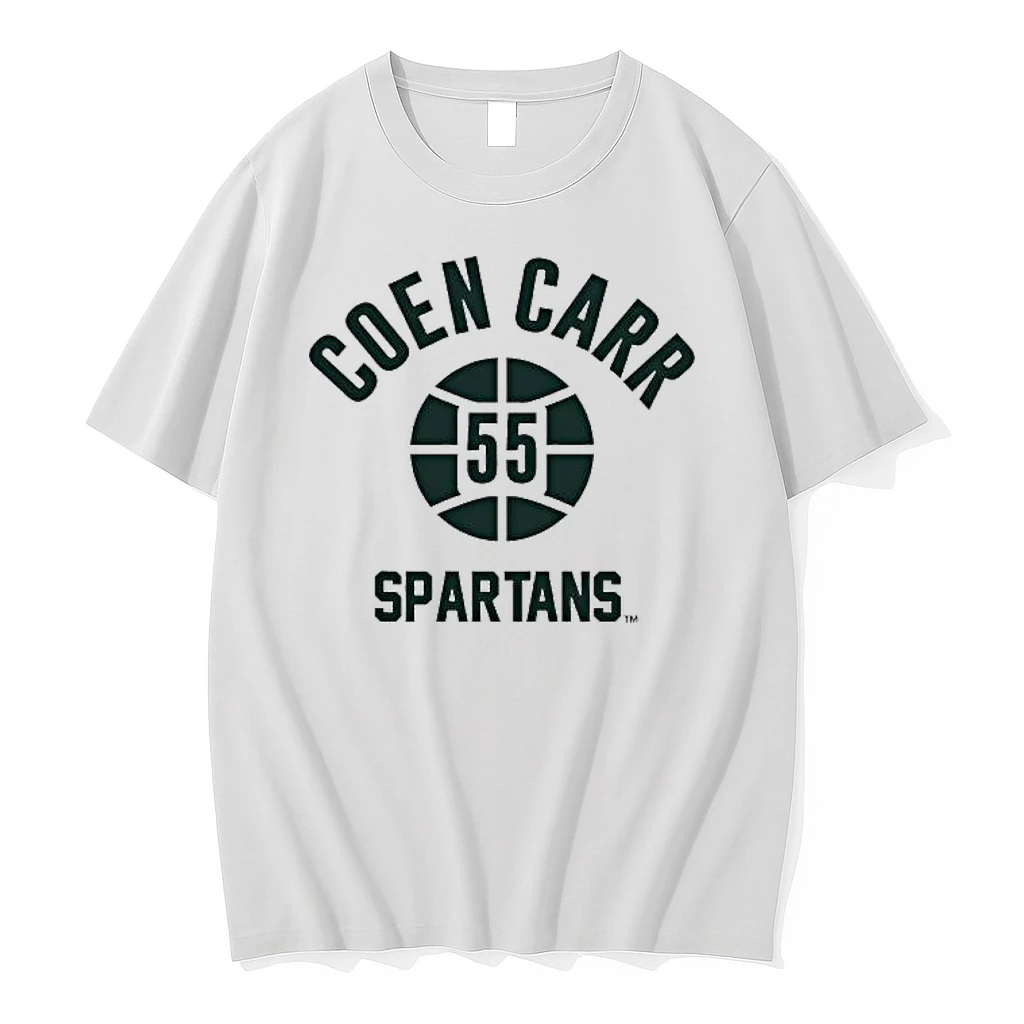 Coen Carr Name Number Ball Michigan State Basketball Shirts