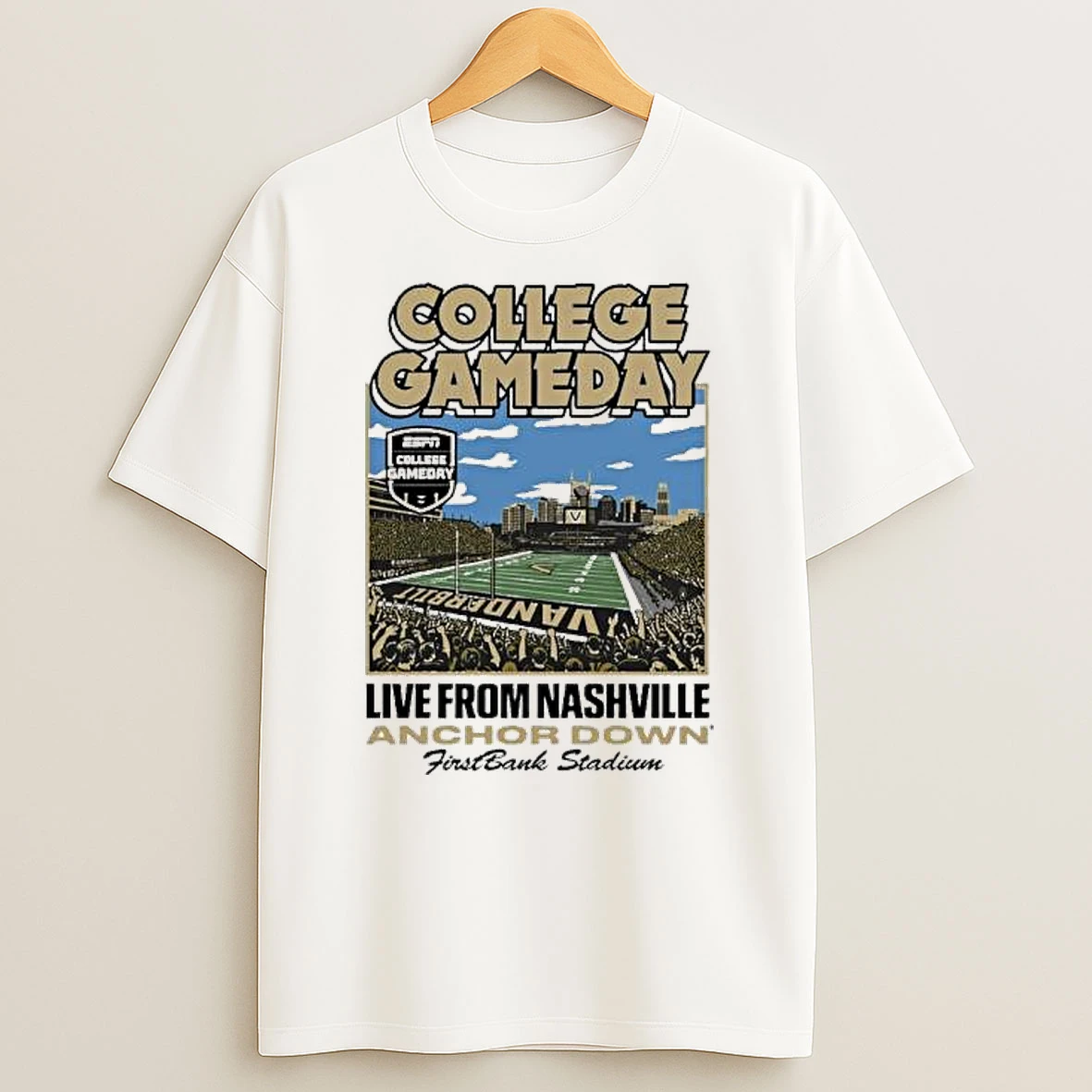 College Gameday Live From Nashville Anchor Down Stadium Shirts