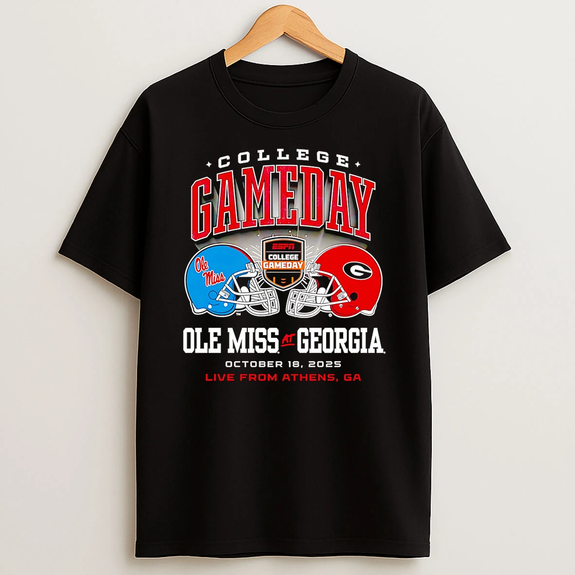 College Gameday Ole Miss Vs Georgia Helmet Shirts