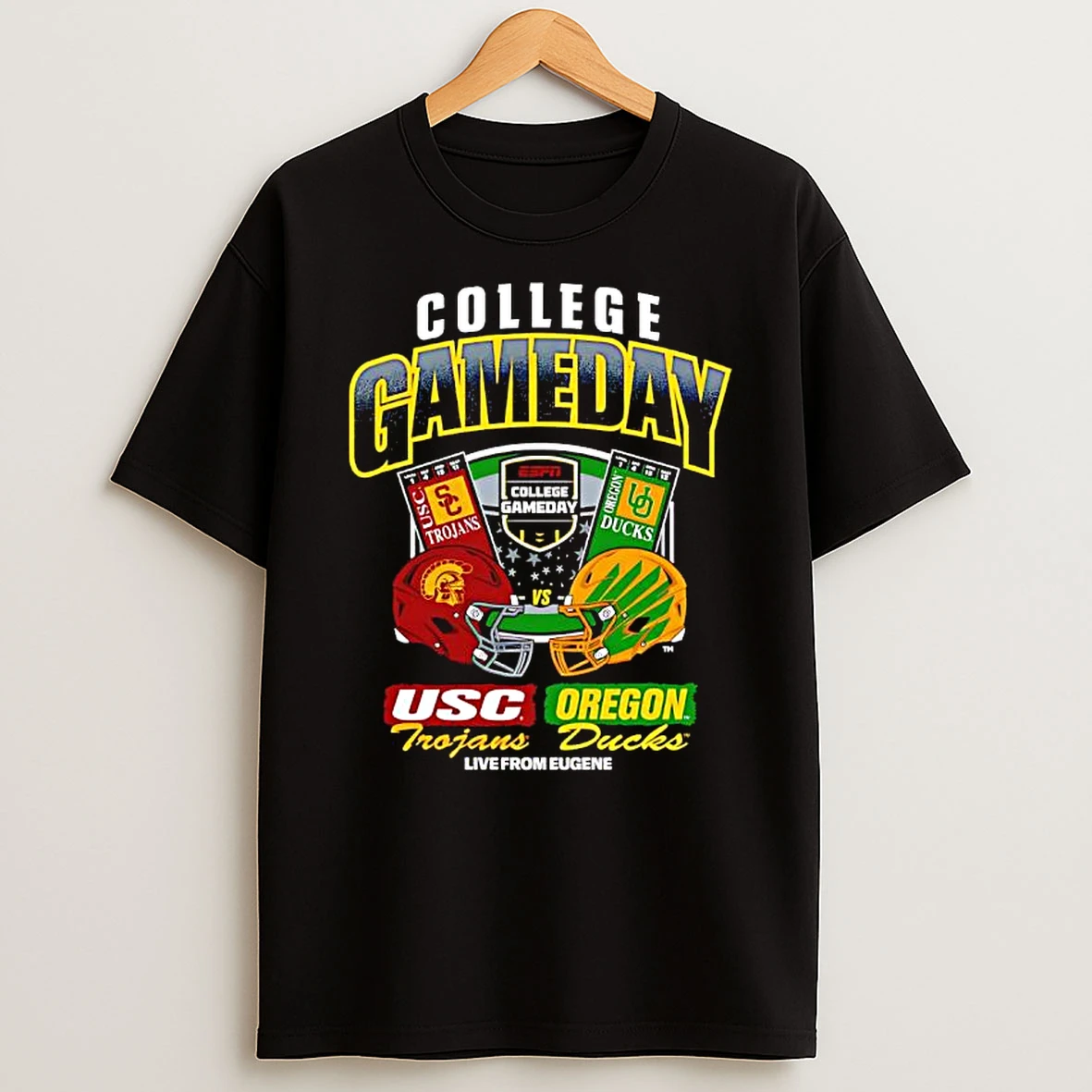 College Gameday Usc Vs Oregon Ticket Live From Eugene Helmet Shirts