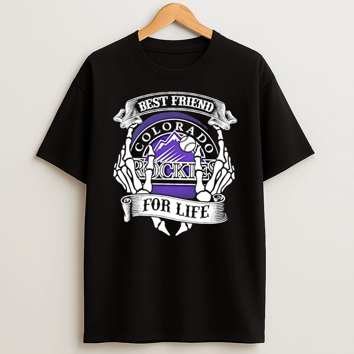 Colorado Rockies Baseball Best Friend For Life Hands Bones Shirts
