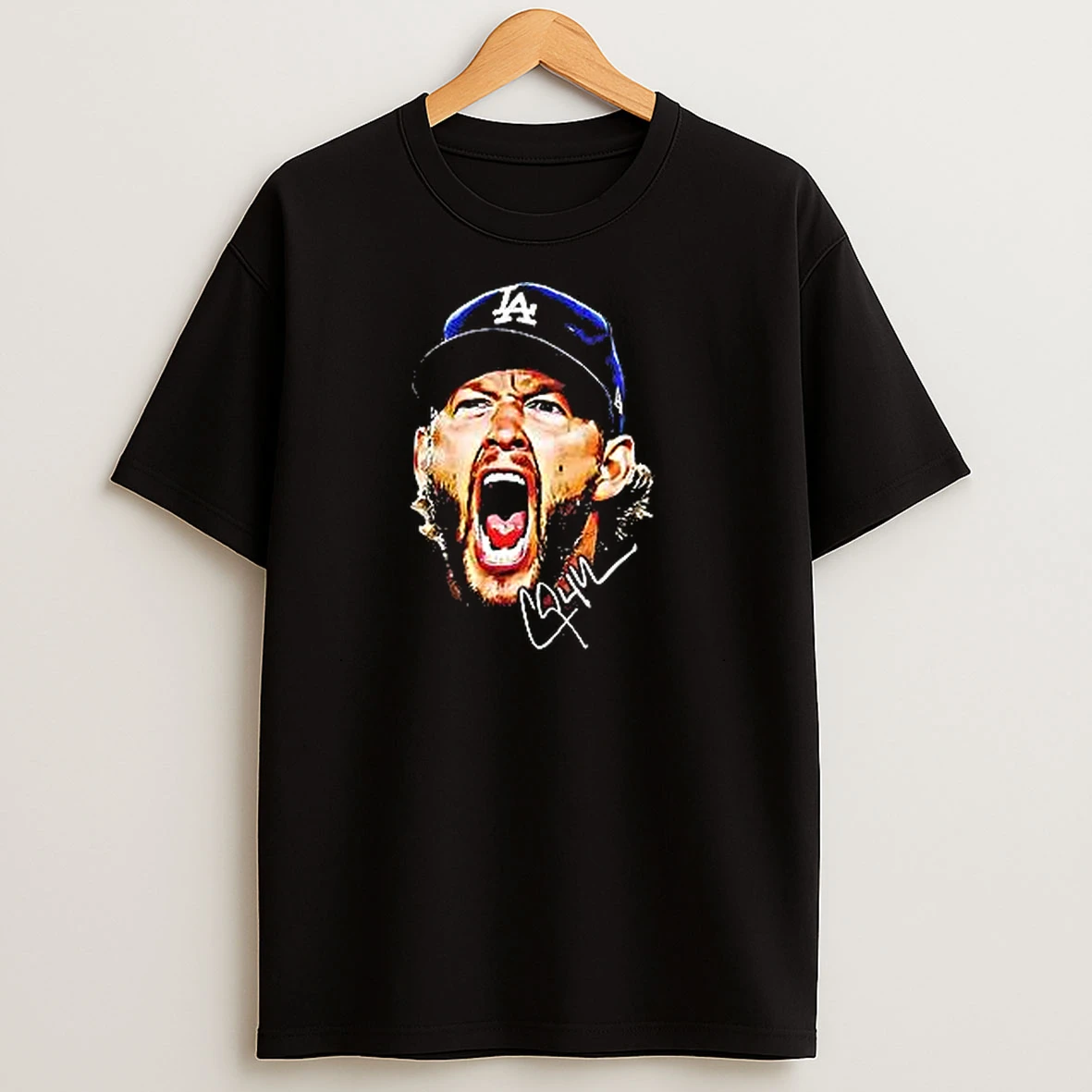 Colors Clayton Kershaw Dodgers Big Head Scream T Shirts