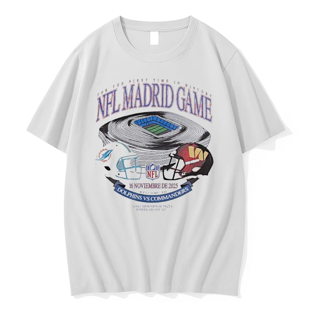 Commanders Vs Dolphins For The First Time In History Nfl Madrid Game Shirts