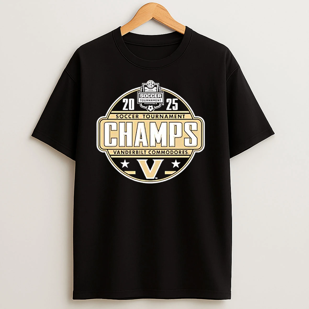 Commodores 2025 Sec Womens Soccer Tournament Champions T Shirts