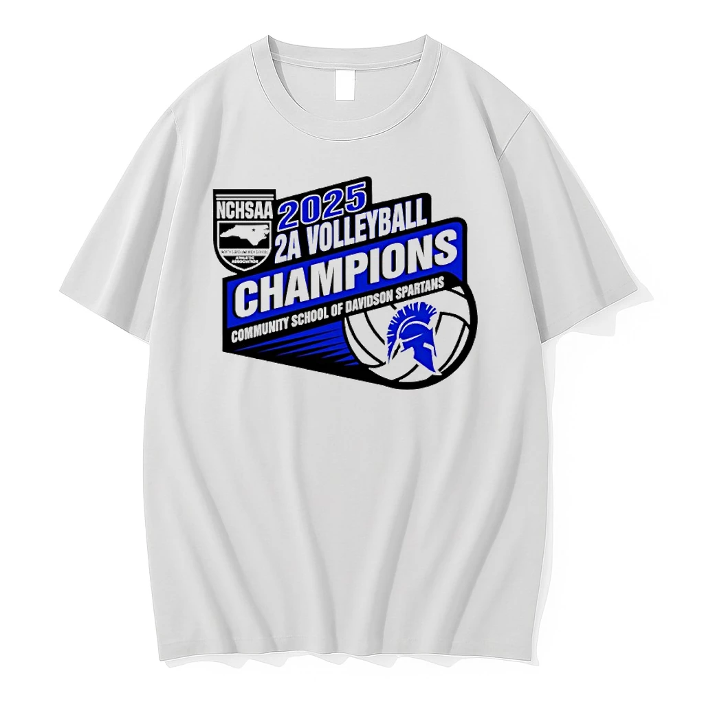 Community School Of Davidson Spartans 2025 Nchsaa 2a Volleyball Champions Shirts