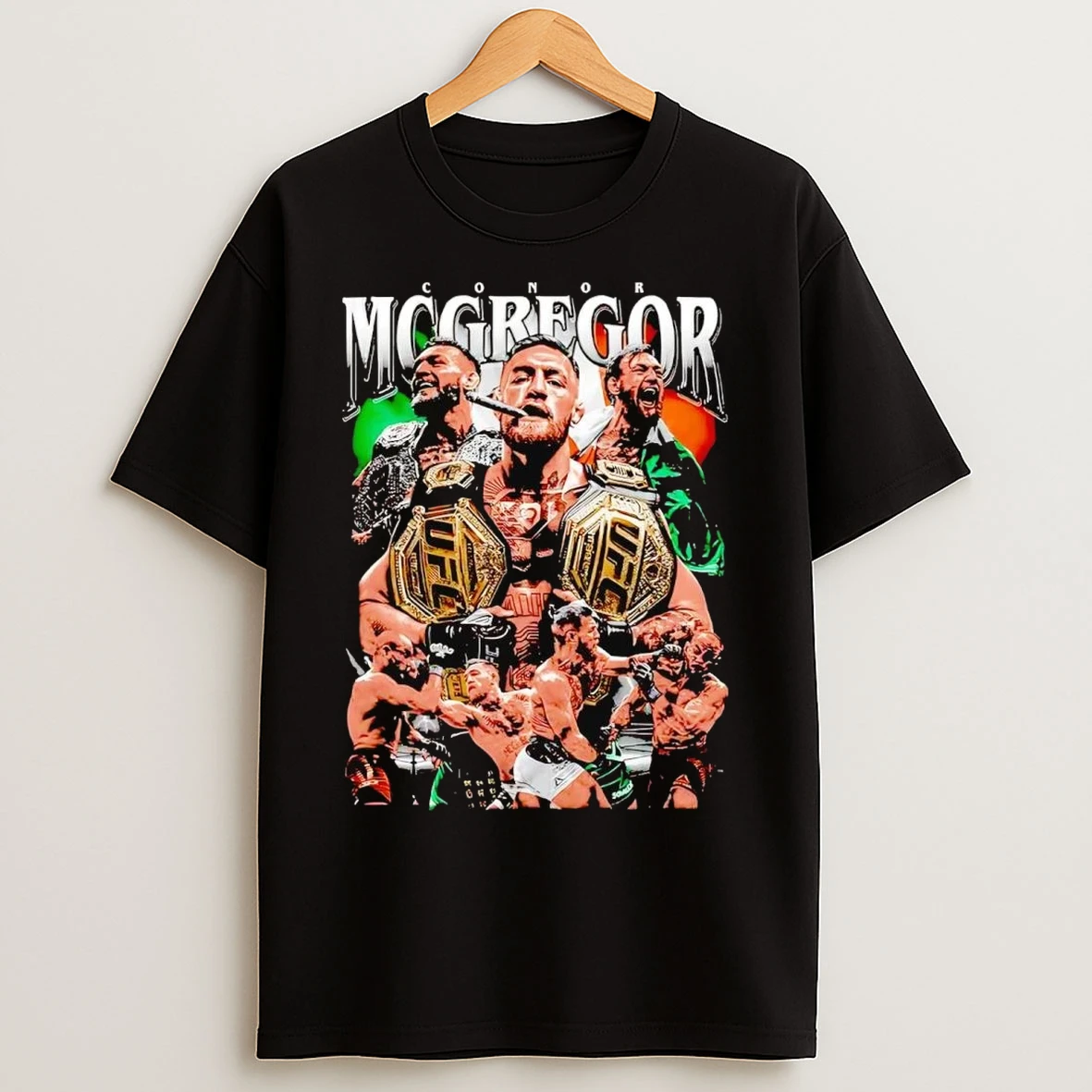 Conor Mcgregor Picture Collage 2 Sided T Shirts