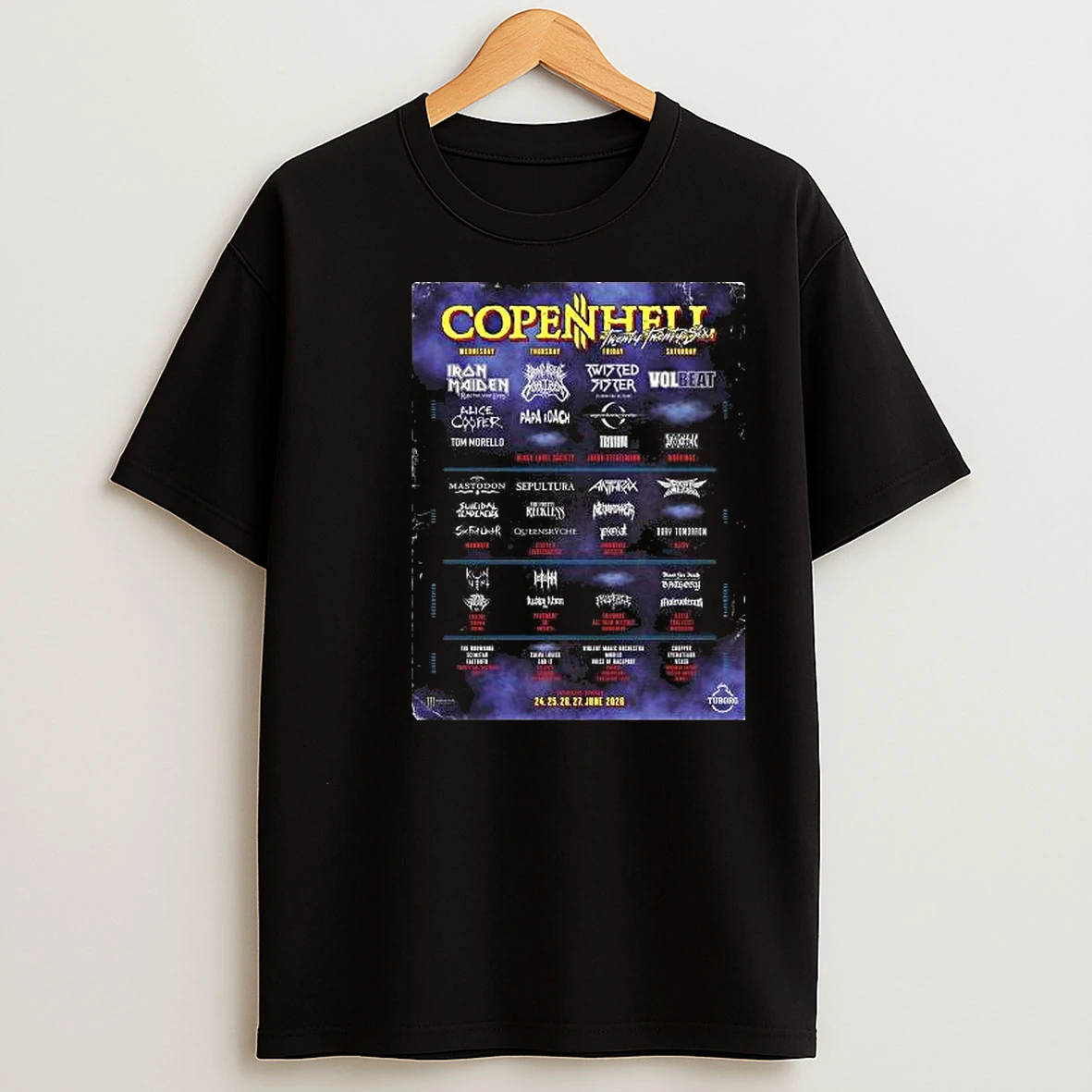 Copenhell Festival 2026 Full Lineup Copenhagen Denmark On 24 25 26 27 June 2026 Circle Black T Shirts