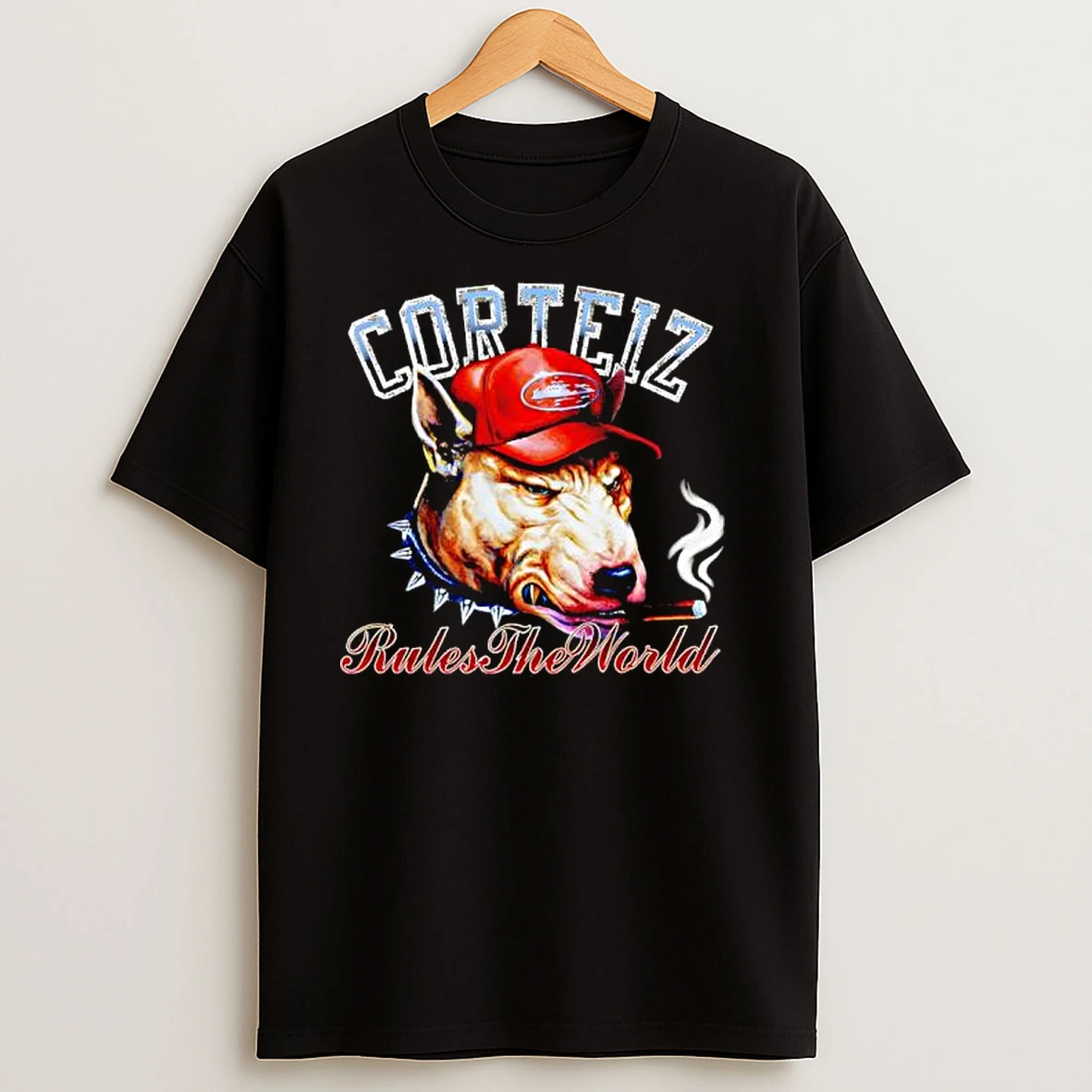 Corteiz Rules The World Bull Dog Smoking Cigar T Shirts