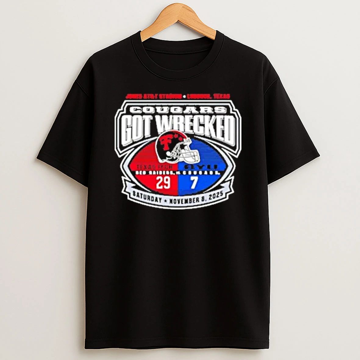 Cougars Got Wrecked Texas Tech Red Raiders And Byu Cougars 2025 Shirts