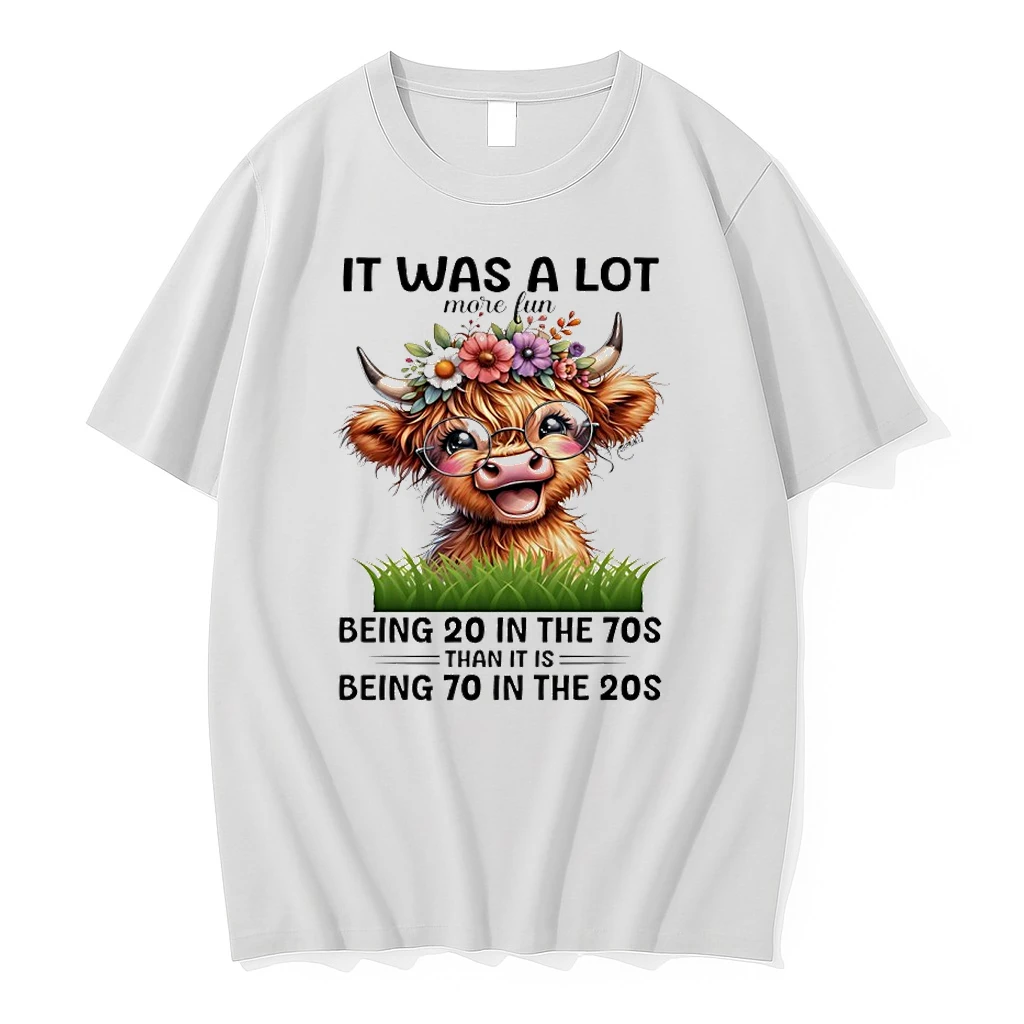 Cow It Was A Lot More Fun Being 20 In The 70s Than It Is Being 70 In The 20s Shirts