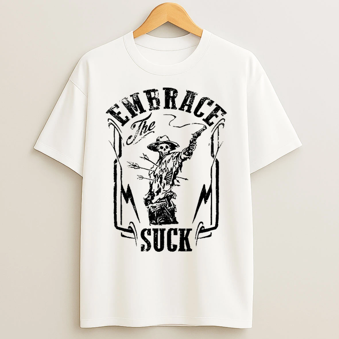 Cowboy Skeleton Embrace The Suck T Shirts