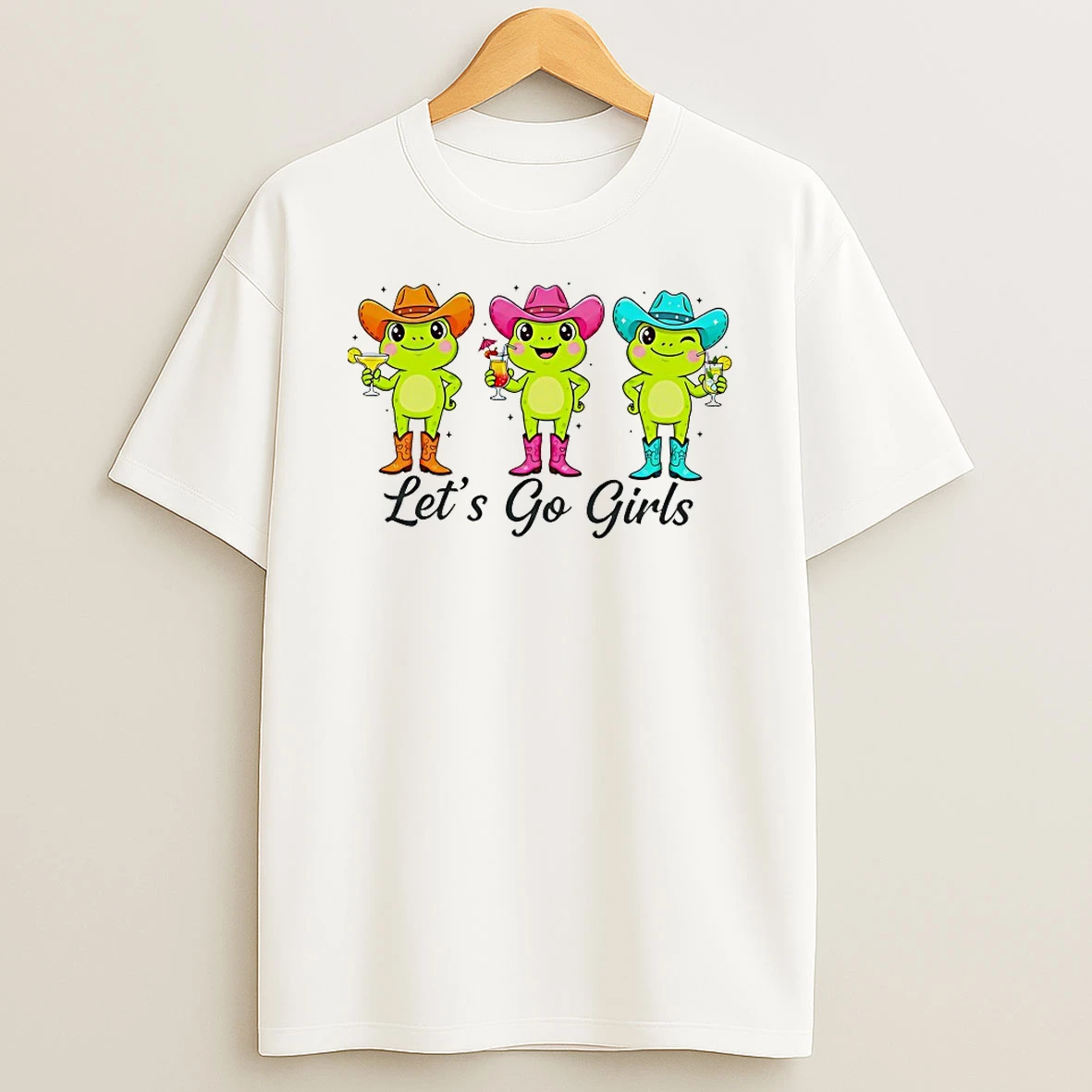Cowgirl Frog Lets Go Girls Shirts