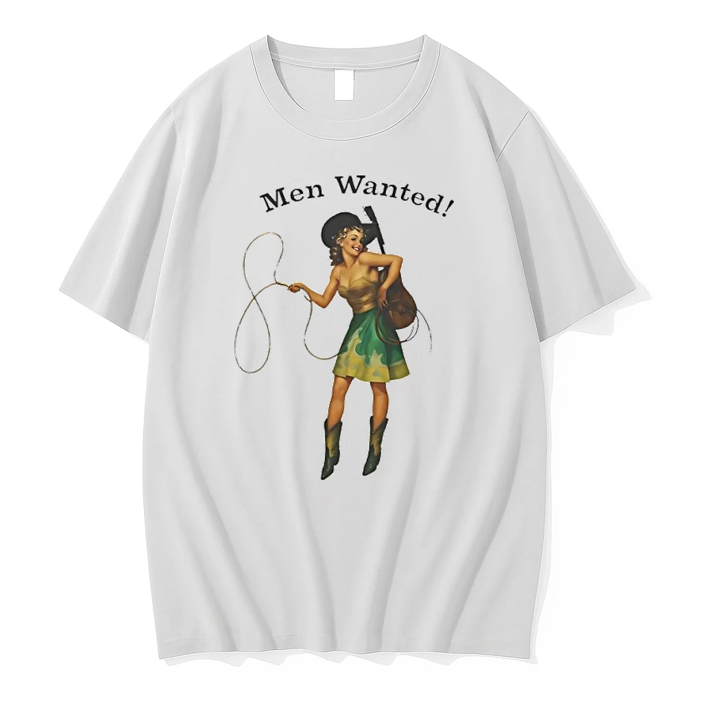 Cowgirl Holding Robe And Guitar Men Wanted Shirts