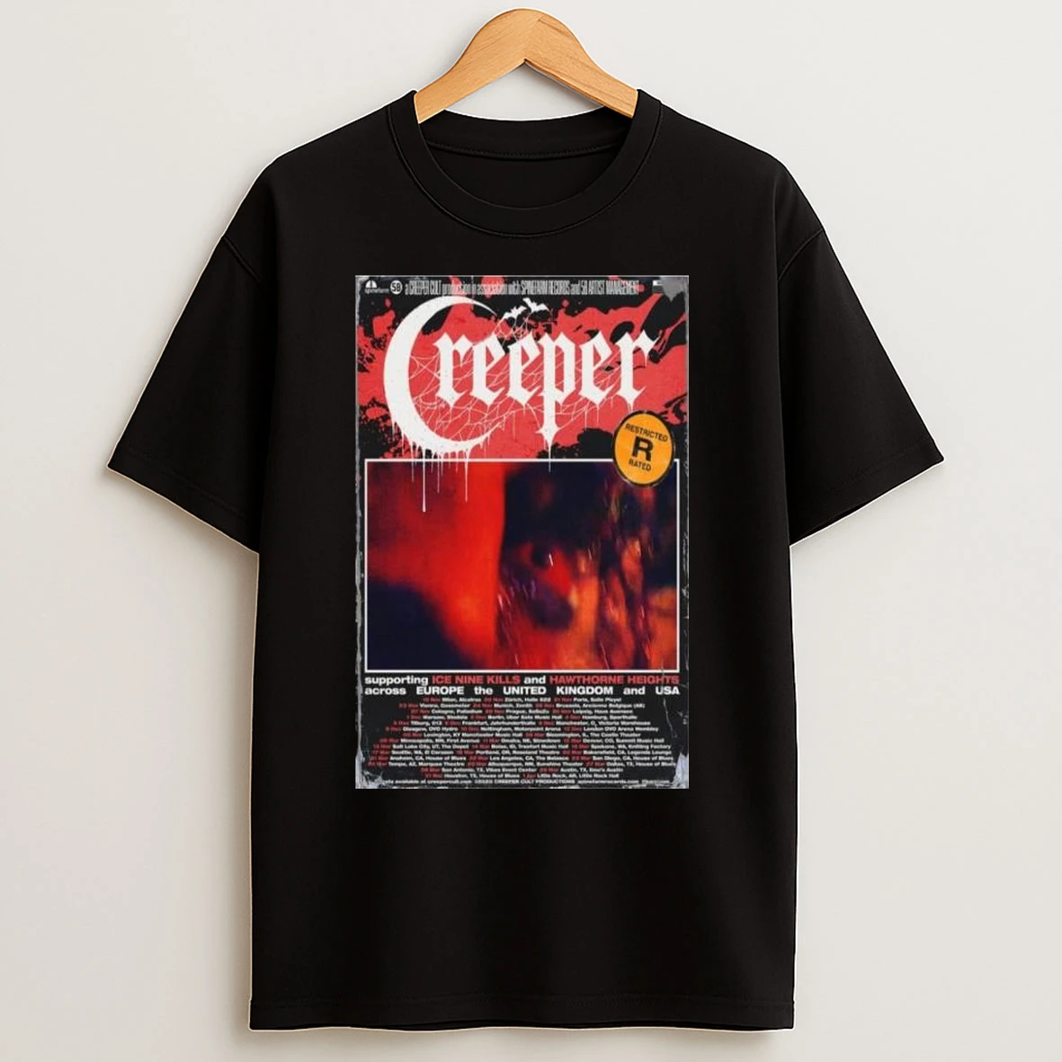 Creeper Europe Uk Usa Tour 2025 2026 Long Sleve T Shirts