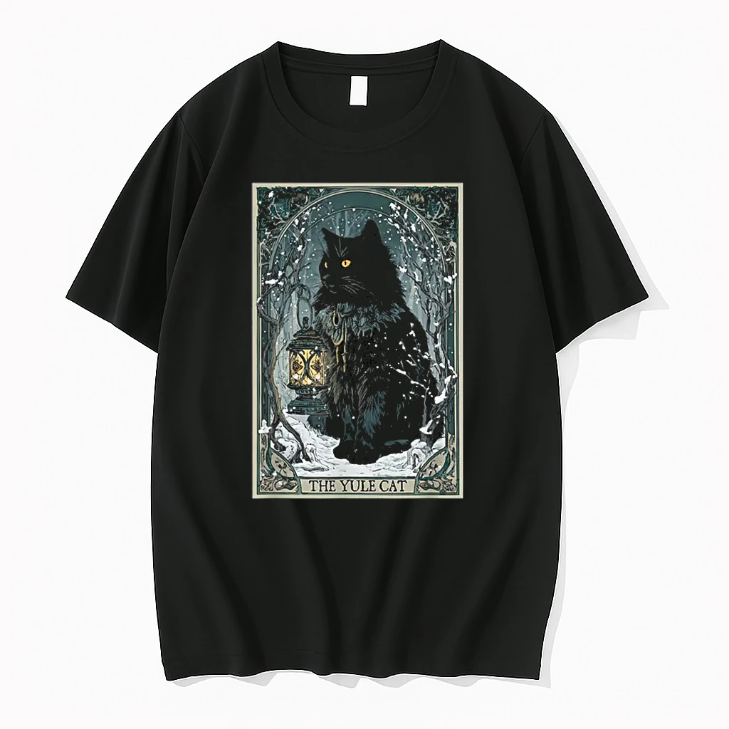 Creepmas Vintage The Yule Cat Tarot Card Dark Christmas Shirts