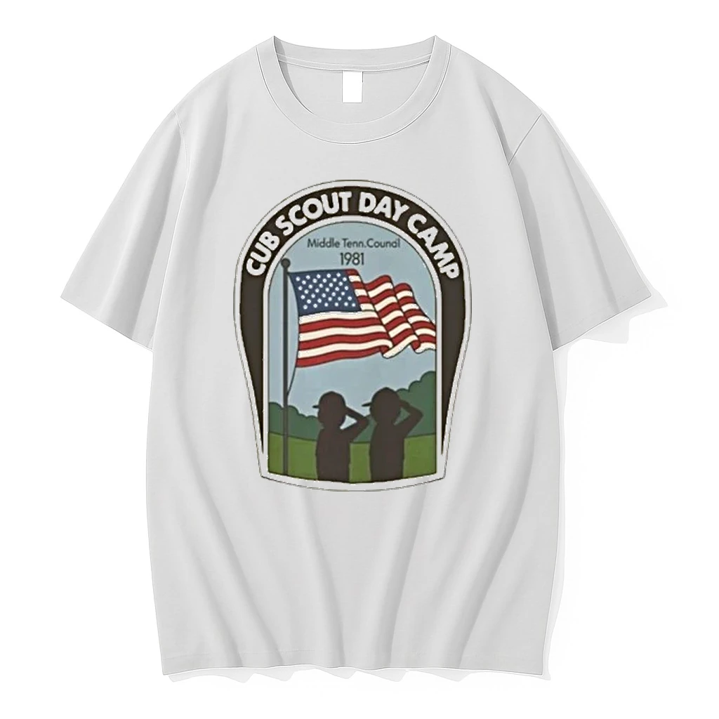 Cub Scout Day Camp Middle Tenn Council 1981 American Flag Shirts