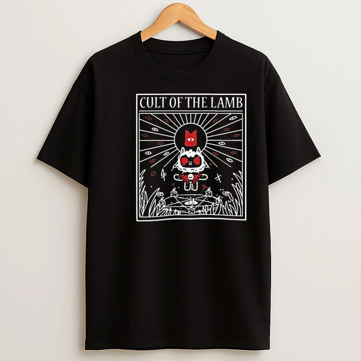 Cult Of The Lamb Circle Black T Shirts