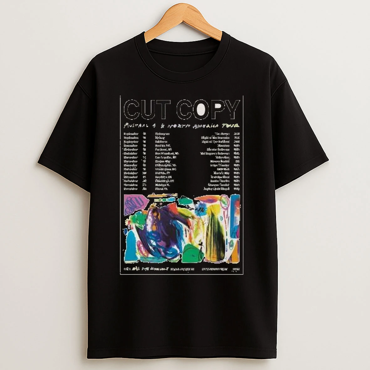 Cut Copy Australia And North America Tour 2025 Circle Black T Shirts