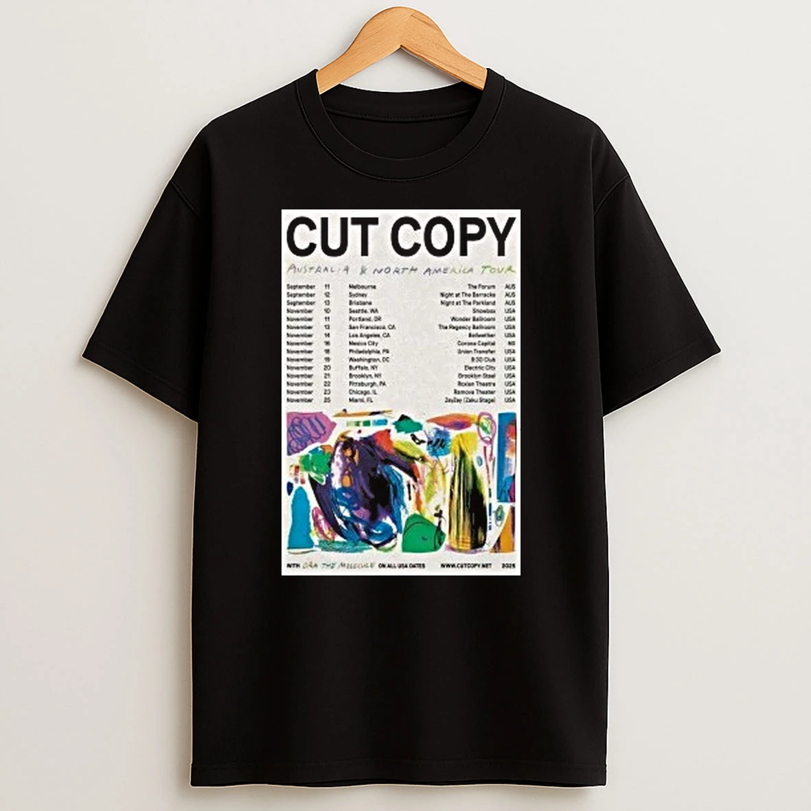Cut Copy Australia And North America Tour 2025 Shirts