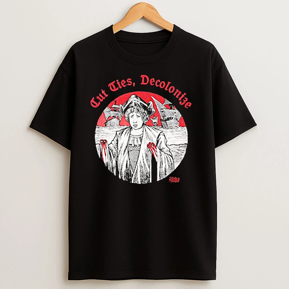 Cut Ties Decolonize Red Hands Variant Graphic T Shirts