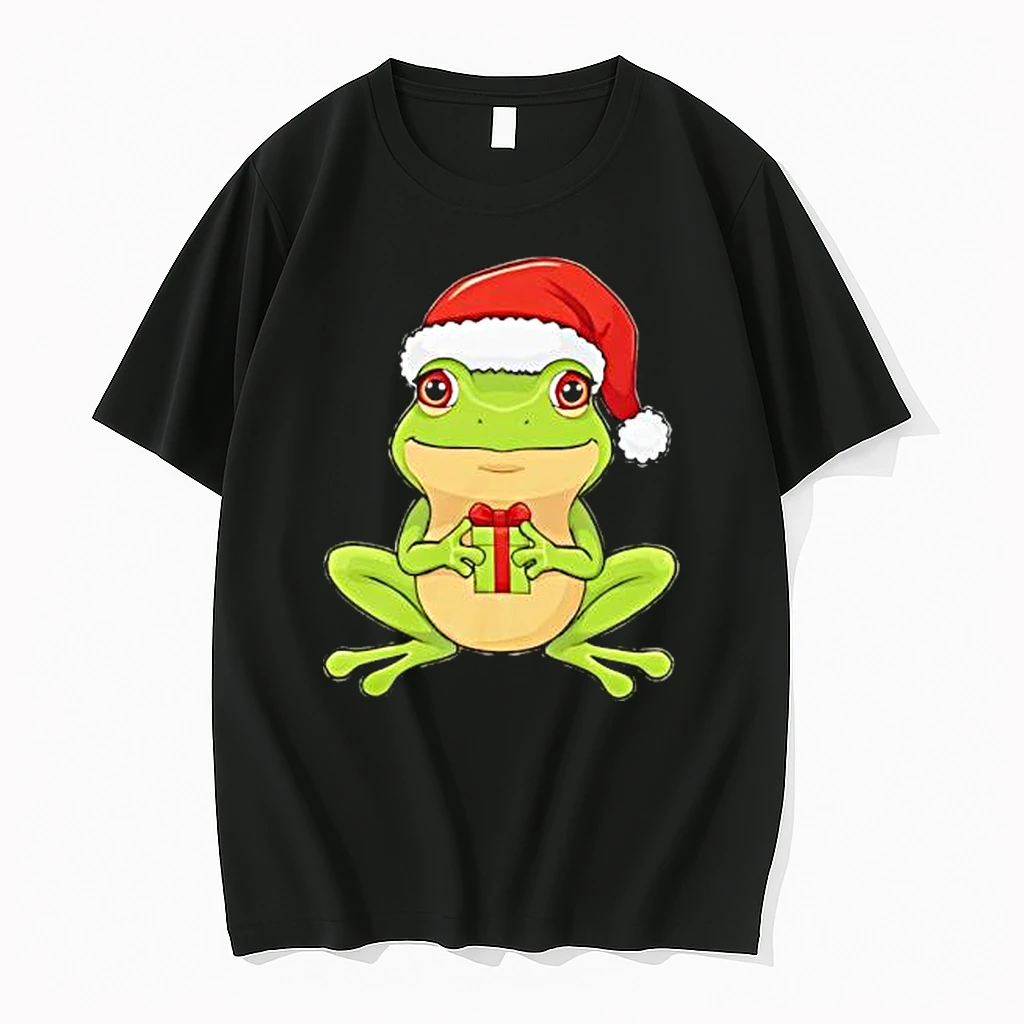 Cute Christmas Frog With Santa Hat Shirts