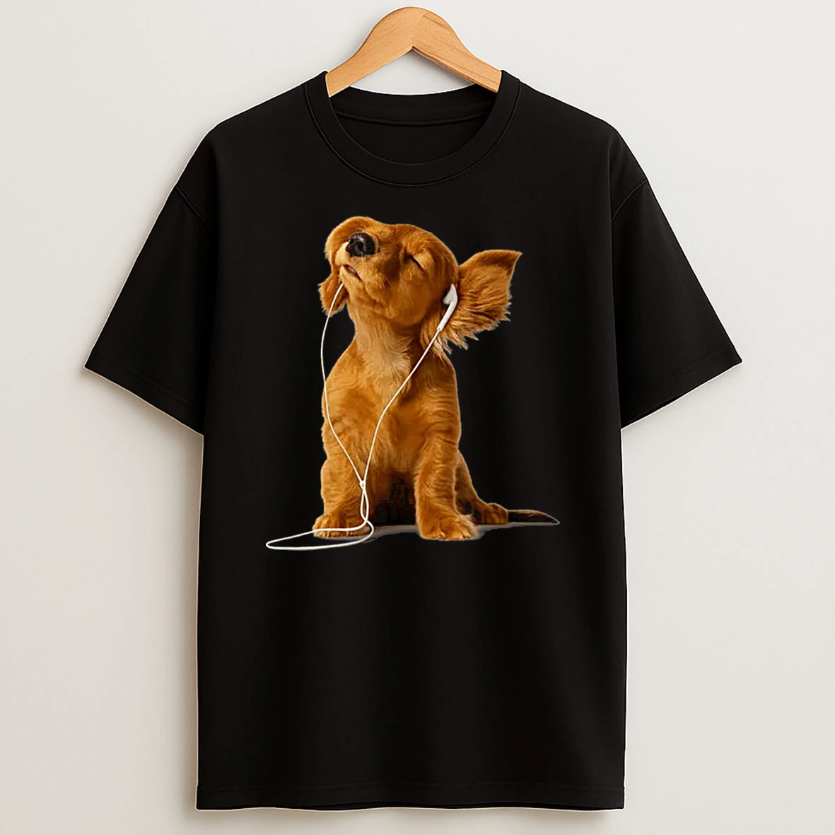 Cute Dog Listening To Music Chill Puppy With Headphones Shirts