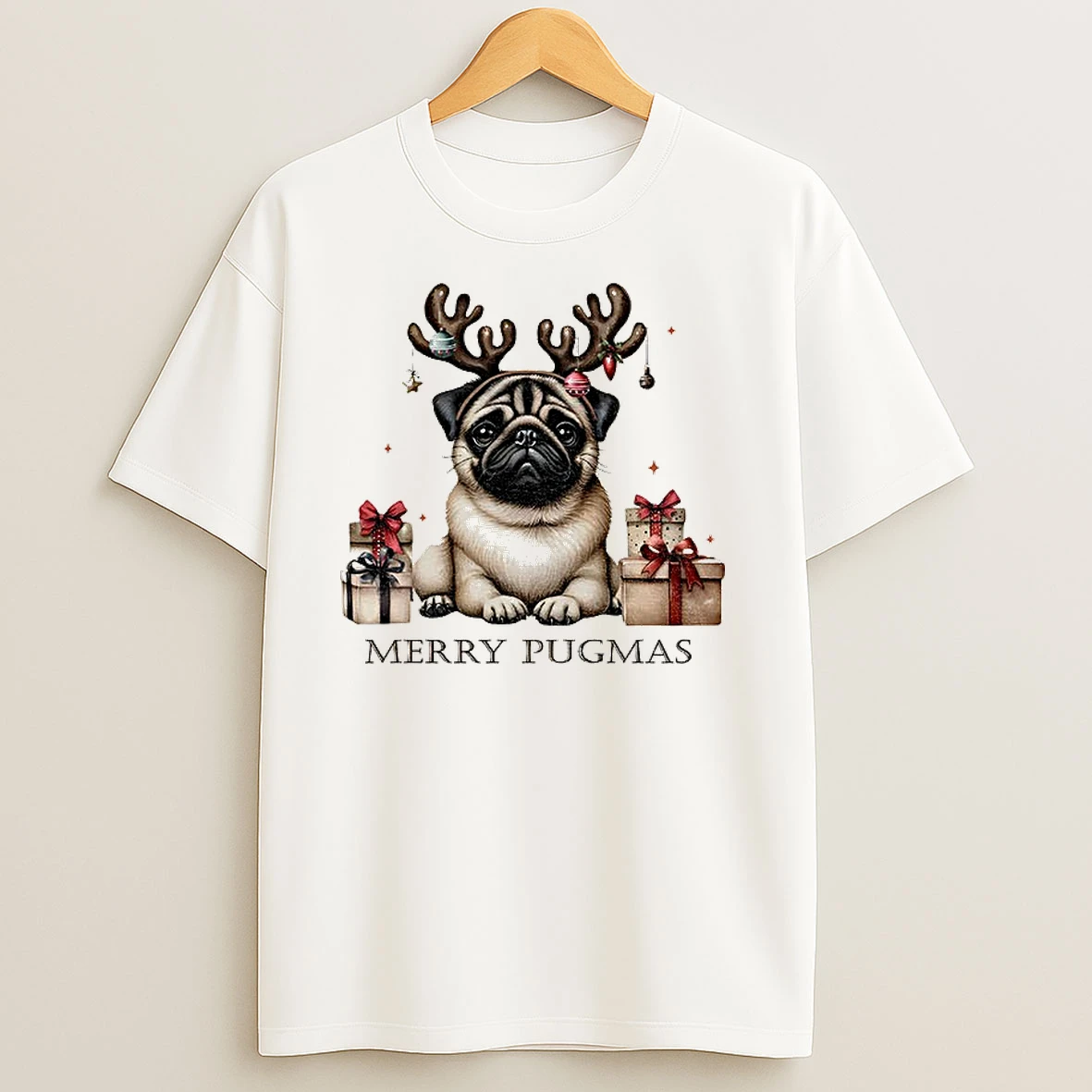Cute Pug Dog Merry Pugmas Merry Christmas T Shirts