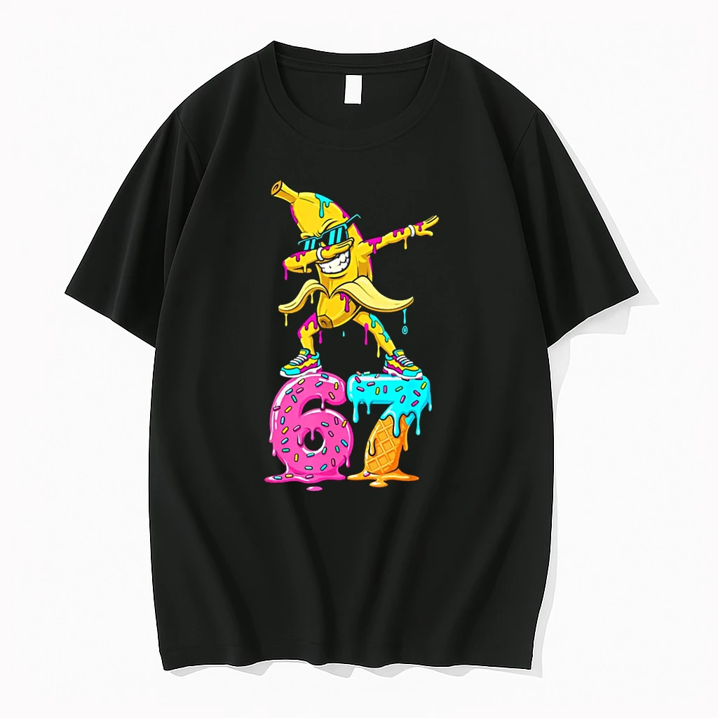 Dabbing Banana 67 Ice Cream Drip Funny Six Seven Meme Shirts