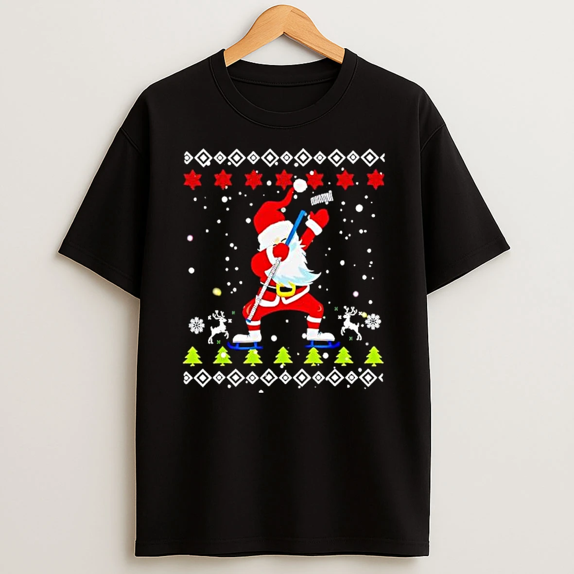 Dabbing Santa Hockey Ugly Christmas Shirts