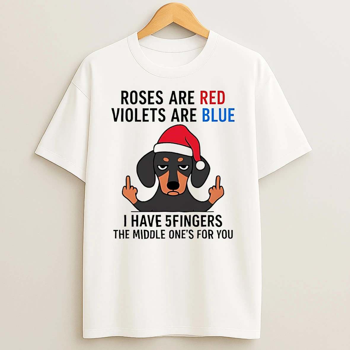 Dachshund Roses Are Red Violets Are Blue Christmas Shirts