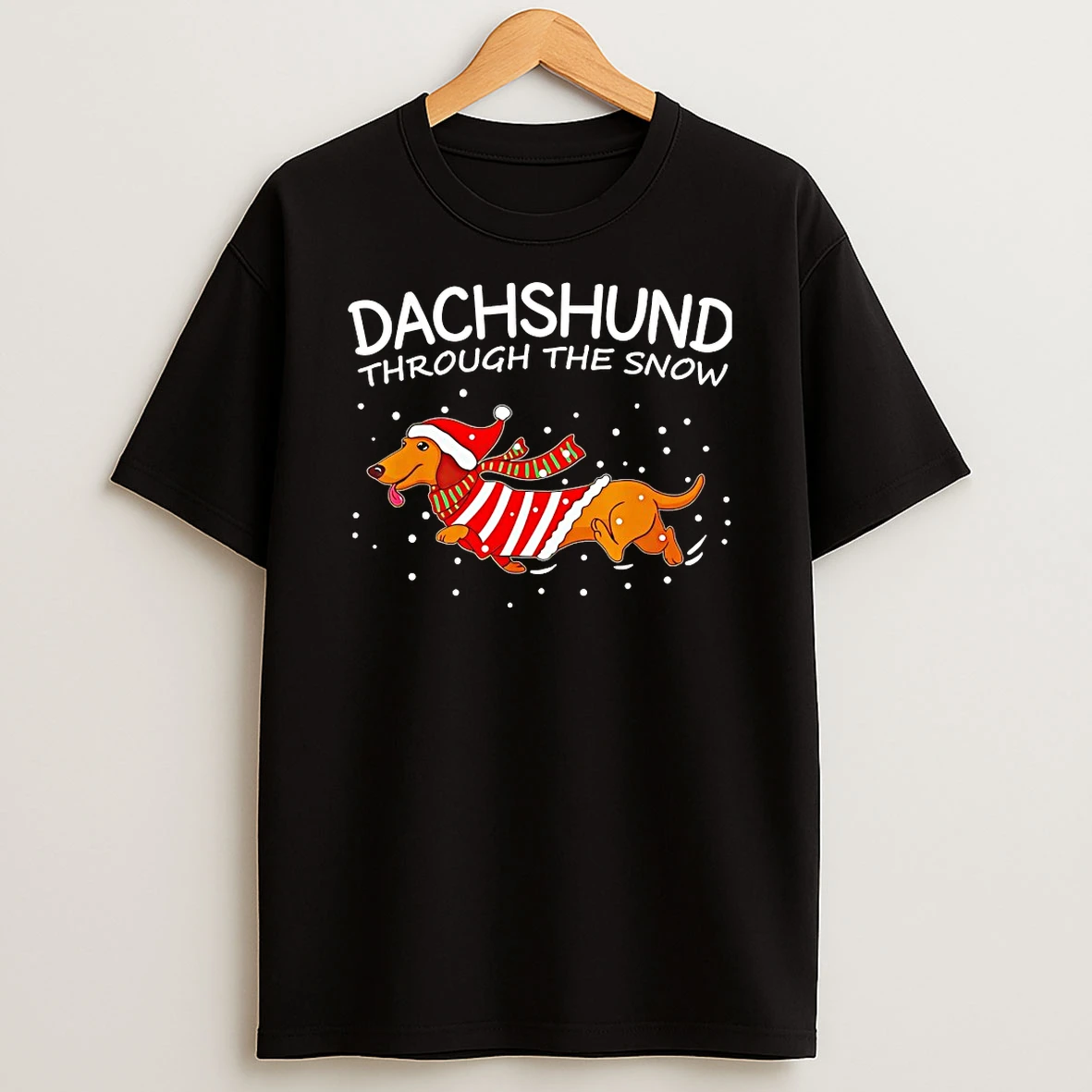 Dachshund Through The Snow Christmas Shirts
