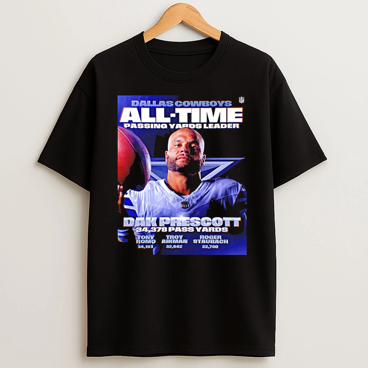 Dak Prescott Dallas Cowboys All Time Passing Yard Leader Shirts