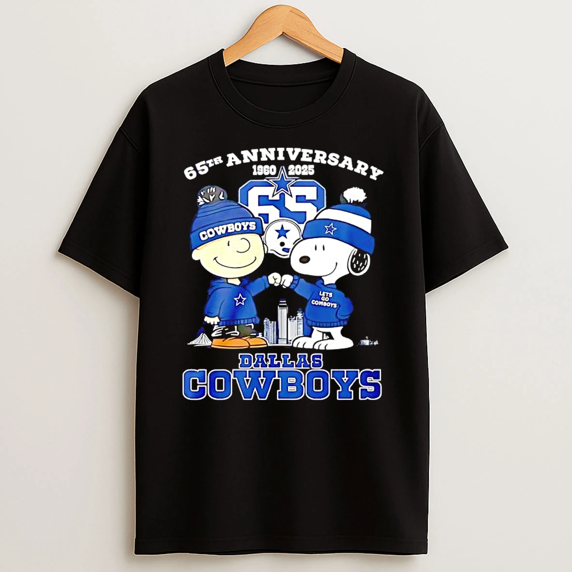 Dallas Cowboys 65th Anniversary 1960 2025 Snoopy Peanuts Black Shirts