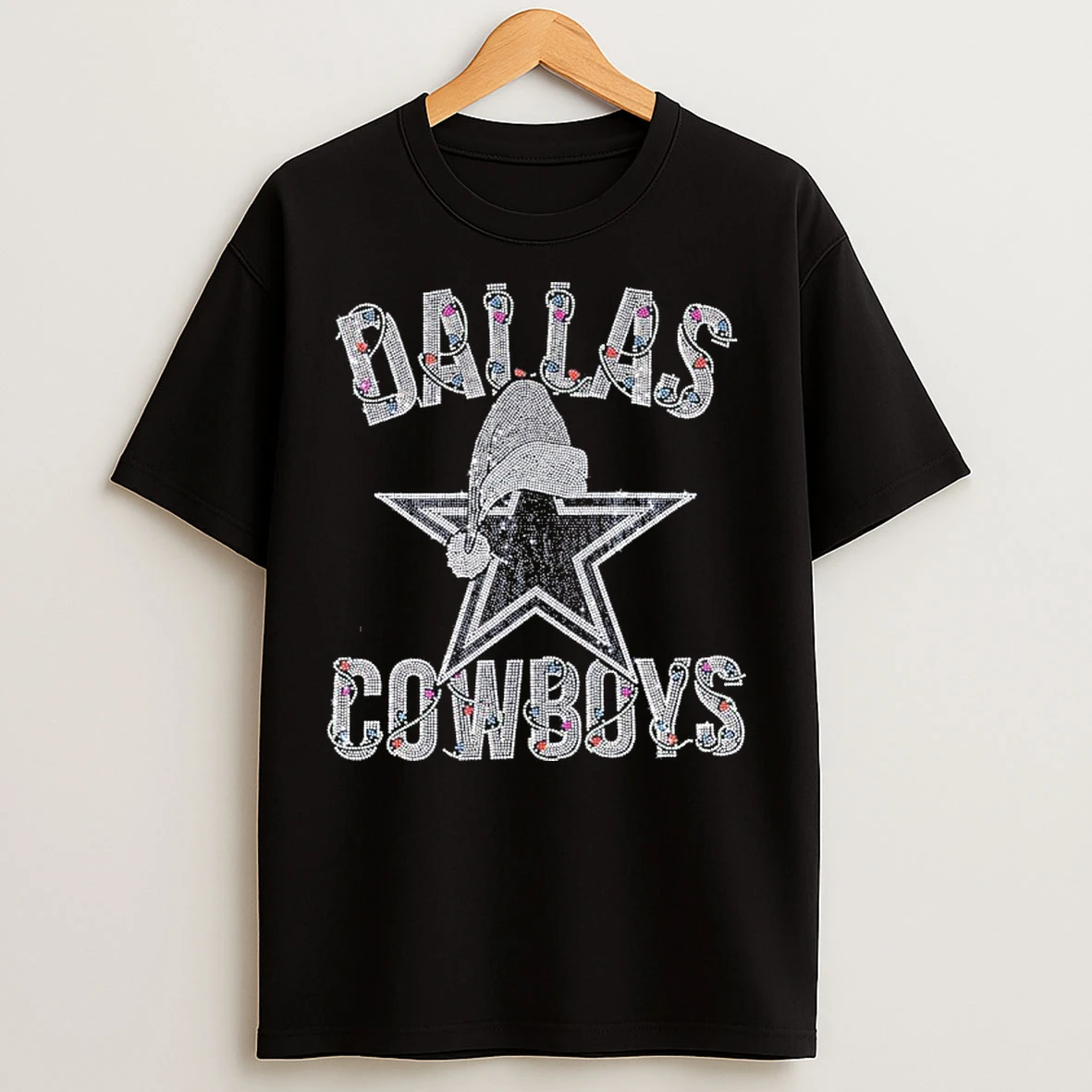 Dallas Cowboys Santa Logo Light T Shirts