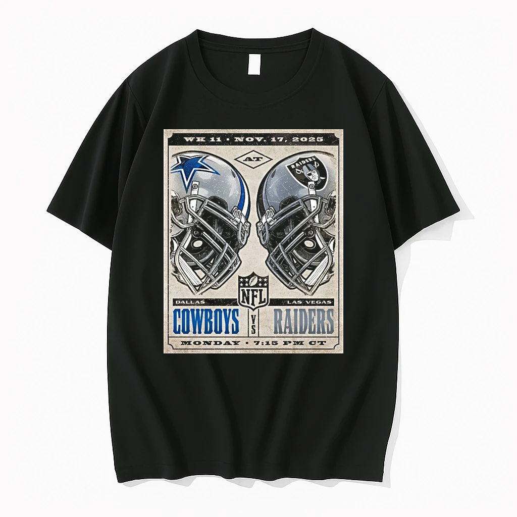 Dallas Cowboys Vs Las Vegas Raiders Week 11 November 17 2025 Monday Night Football Helmets Shirts