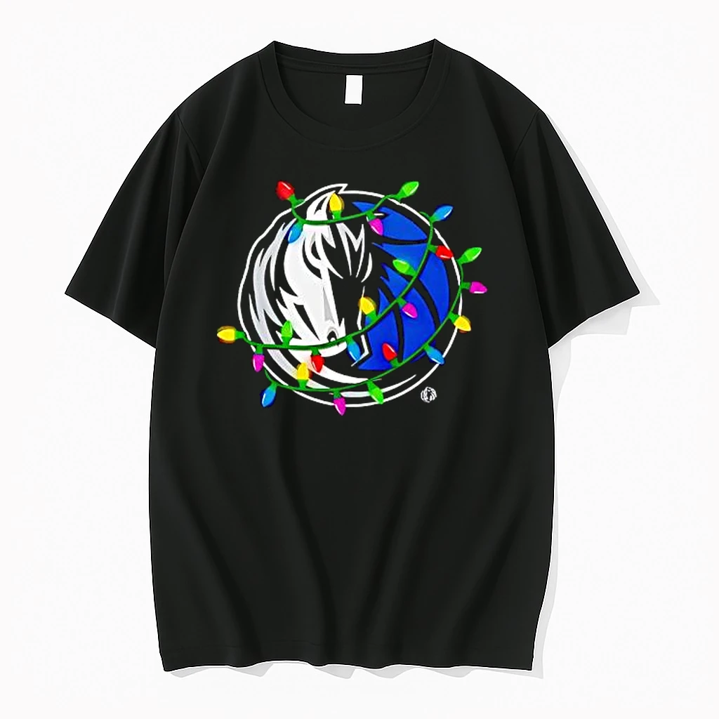 Dallas Mavericks Logo Lights Merry Christmas Shirts