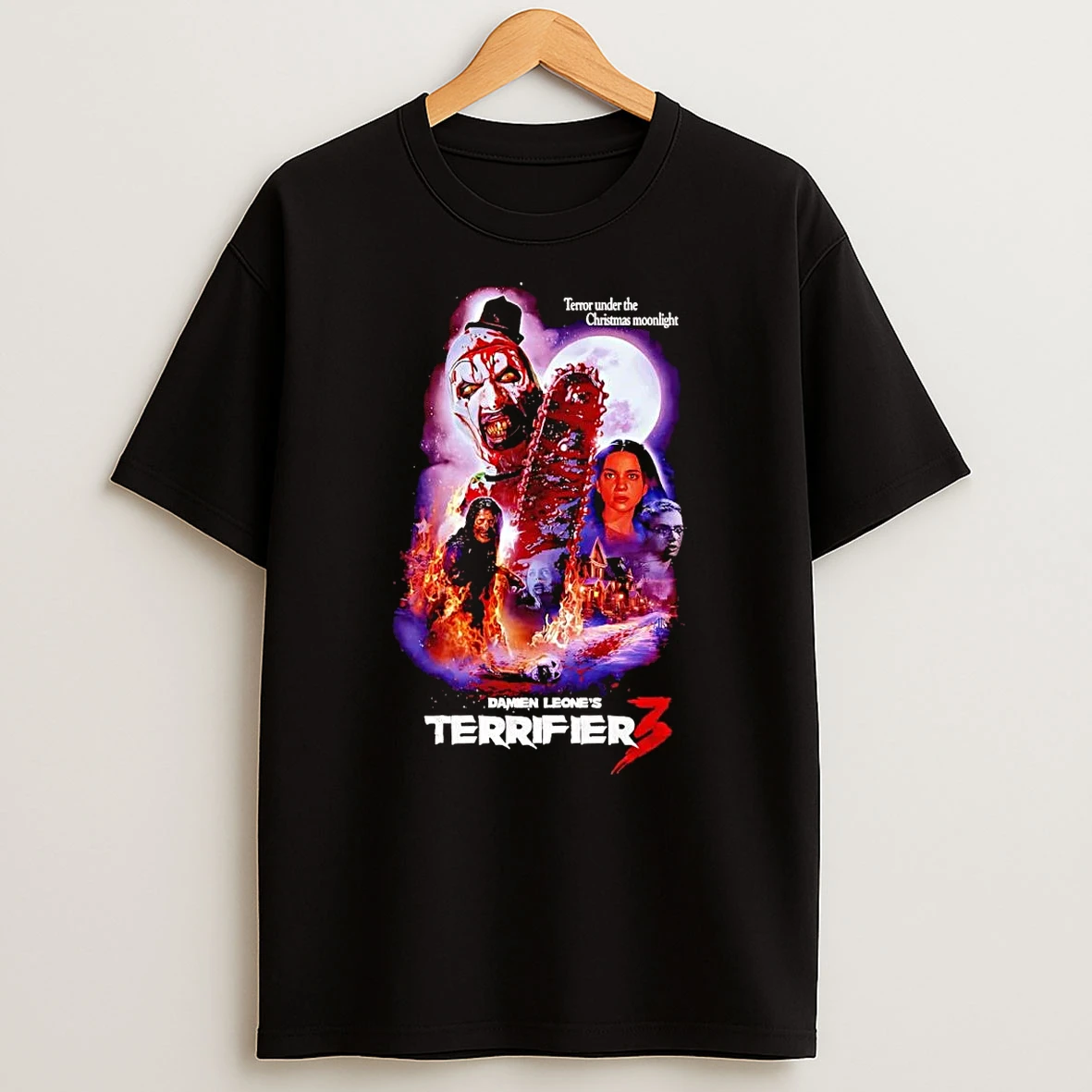 Damien Leones Terrifier 3 Terror Under The Christmas Moonlight Shirts